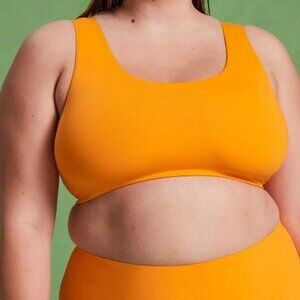 NWT Girlfriend Collective Spritz Hermosa Bikini Swim Top Solid Orange Plus 4X